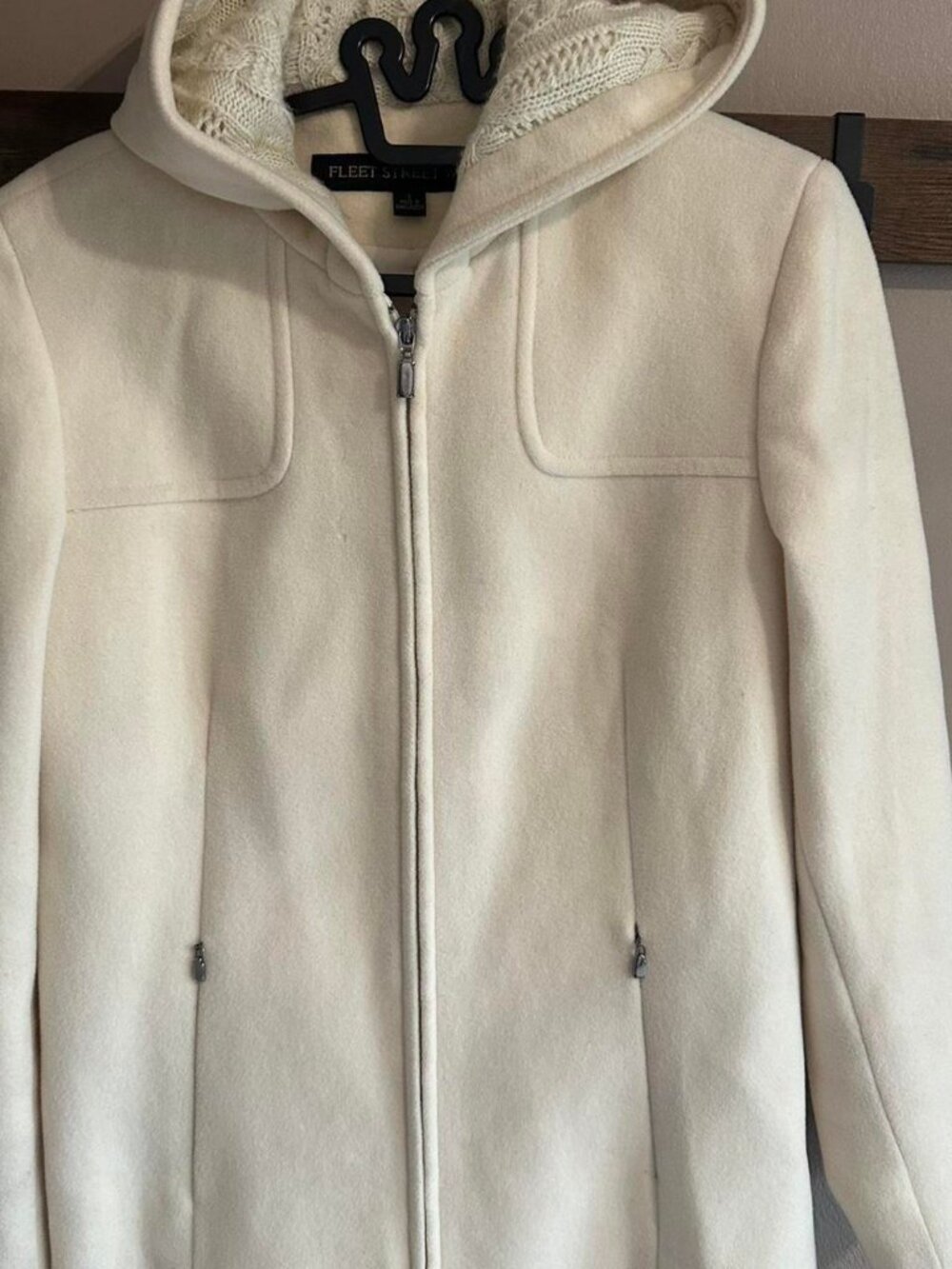 Women's Cream and White Coat